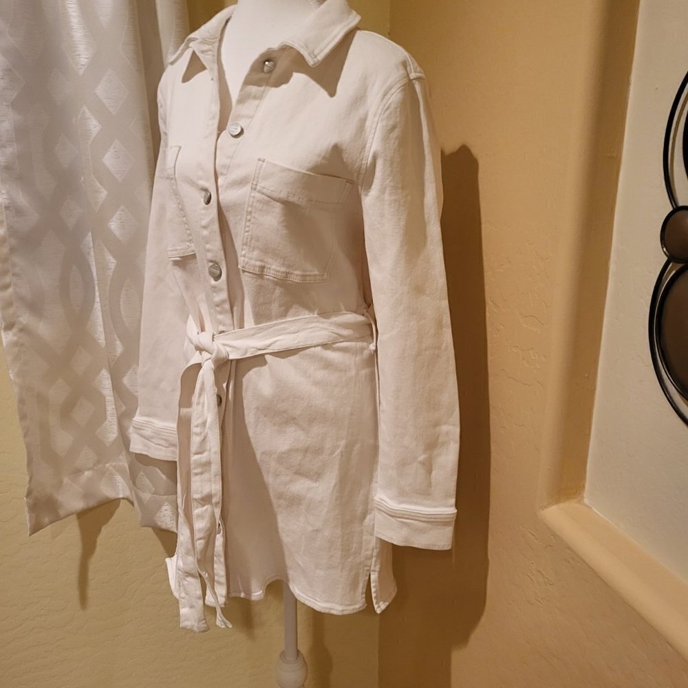 Sanctuary Jessa Tied Denim Jacket off white Size Medium New With Tags - Picture 4 of 11